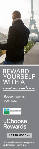 Reward yourself with a new adventure. Redeem points your way. Philo Exchange Bank. uChoose Rewards. Learn More. uChoose Rewards is a registered trademark of Fiserv, Inc.